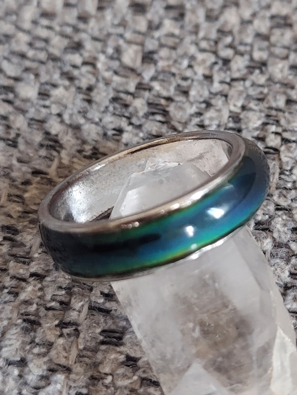 Mood Band Ring Size 8  Blue-Green Dome Ring - Unbranded